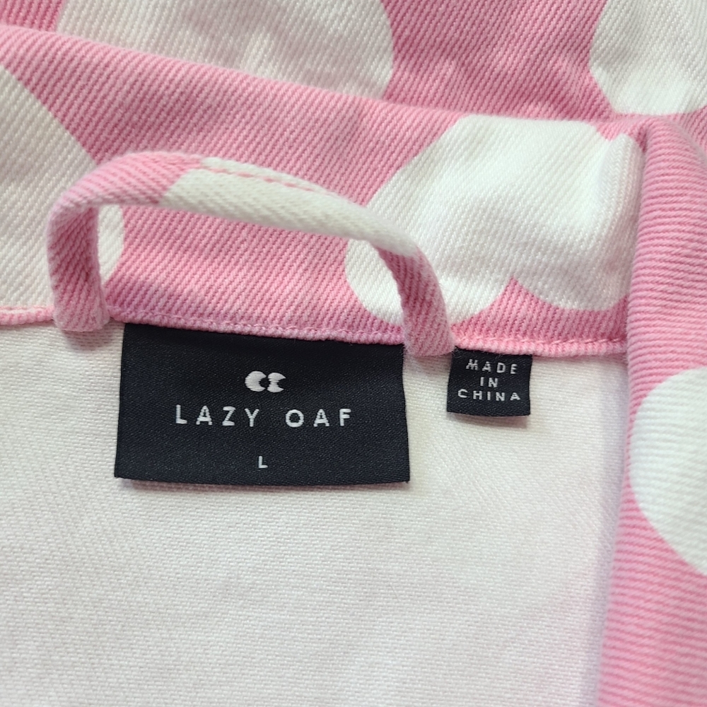 Lazy Oaf All My Heart Cropped Denim Jacket Pink - Picture 6 of 8